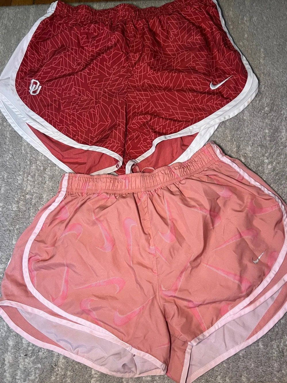 Nike Women’s Red and Pink Athletic Shorts Duo